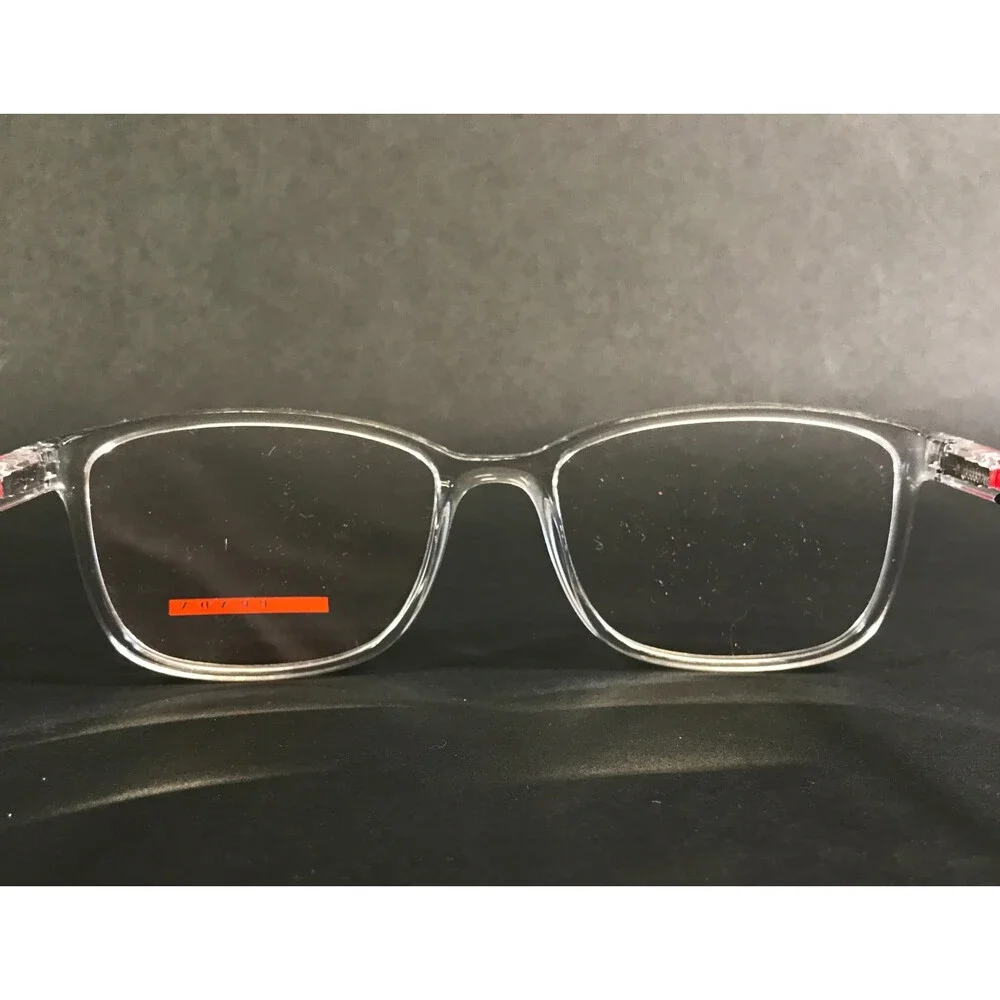 Prada Eyeglasses Frames VPS07R 2AZ-1O1 Clear Red Rectangle Full Rim 55-18-145